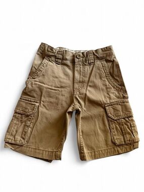 Old Navy Boys Tan Khaki Cargo Shorts Size 6 Adjustable Waist